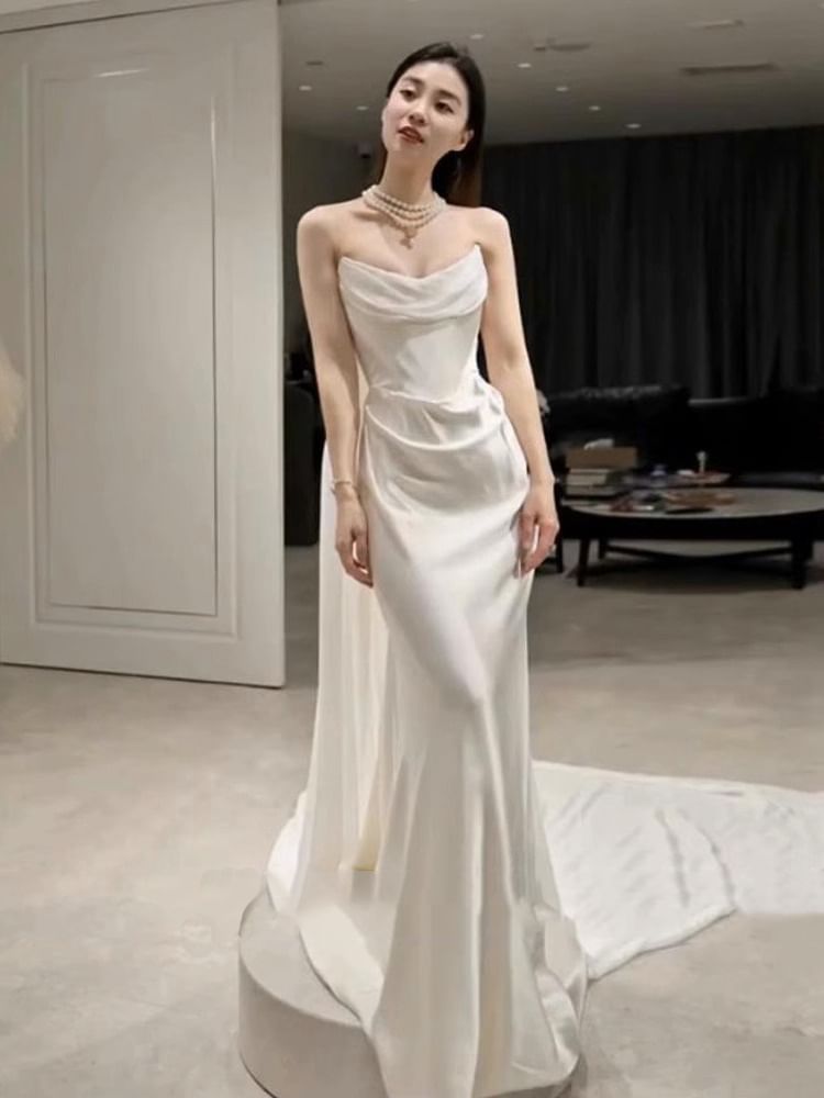 Strapless Gown Mermaid Wedding Plain
