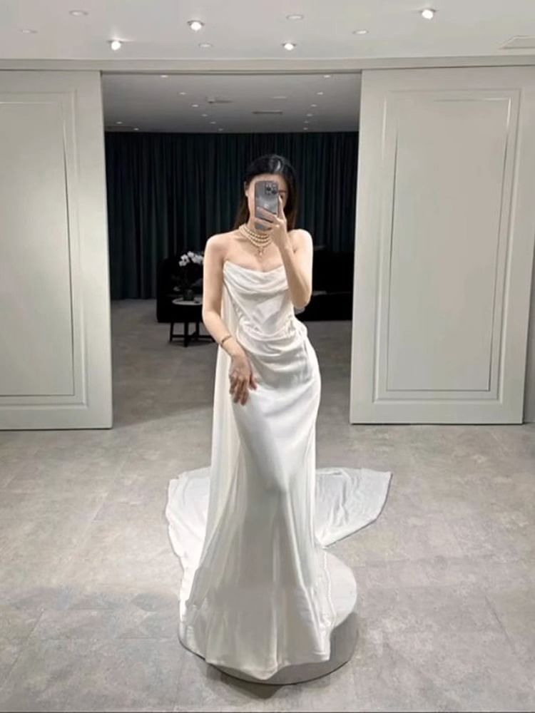 Strapless Gown Mermaid Wedding Plain