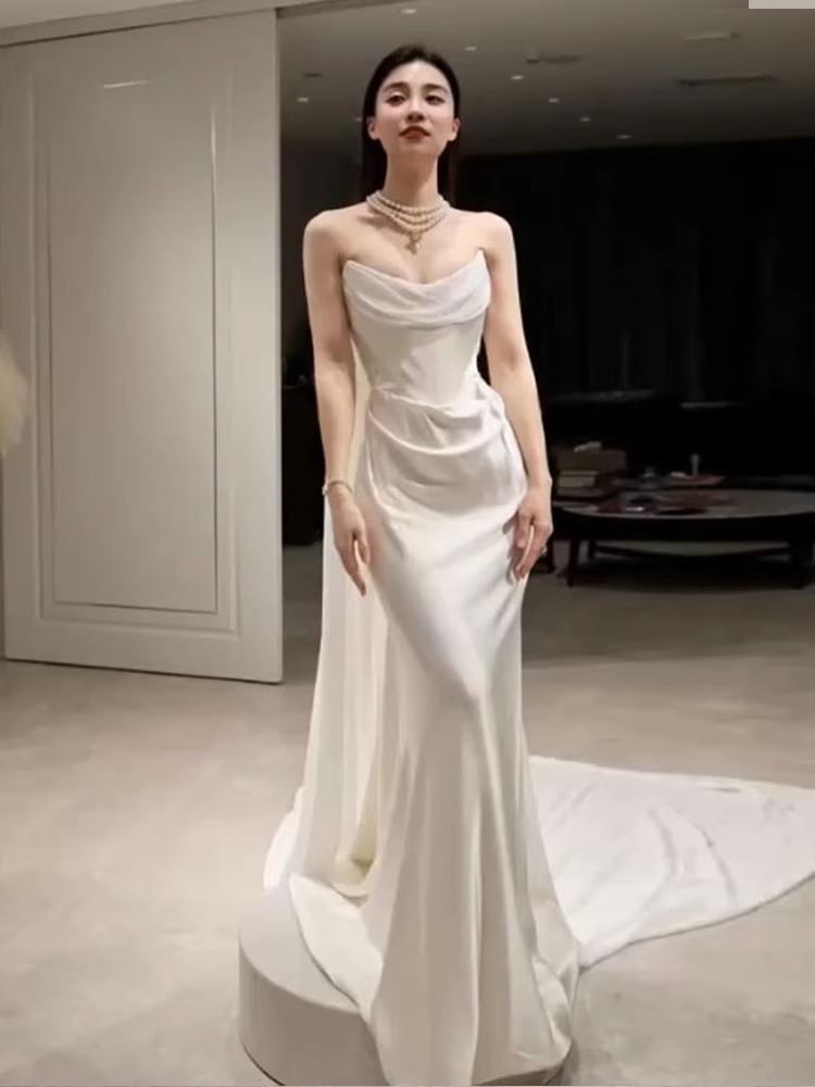 Strapless Gown Mermaid Wedding Plain