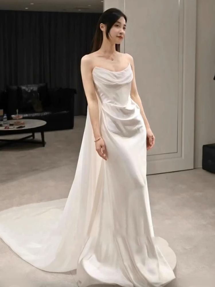 Strapless Gown Mermaid Wedding Plain