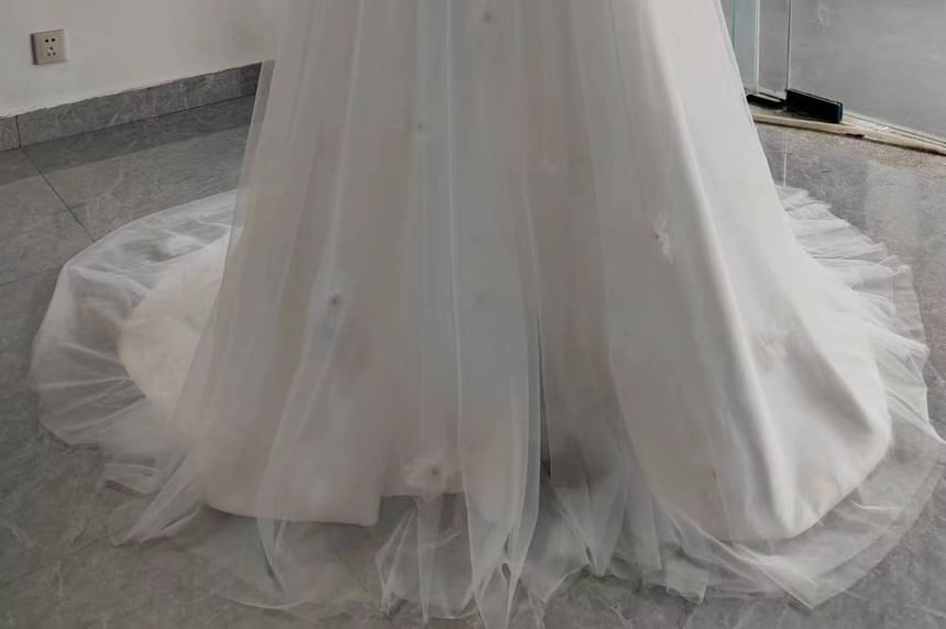 Wedding Gown A-Line Sleeveless Plain