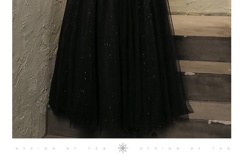 Square Beaded A-Line Gown Neck Evening Mesh Sleeveless Plain