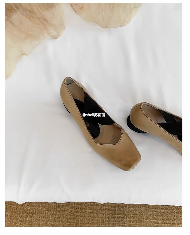 (Various Heel Leather Genuine Pumps Designs) Block