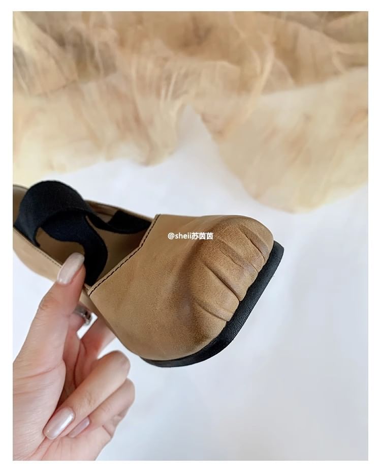 (Various Heel Leather Genuine Pumps Designs) Block