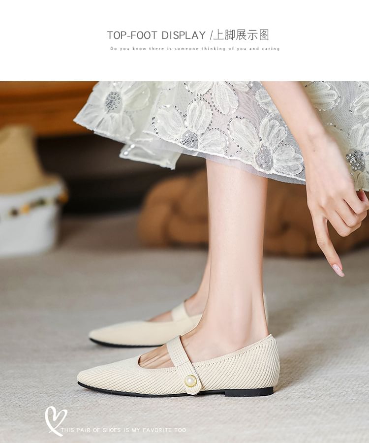 Jane Fabric Plain Flats Mary