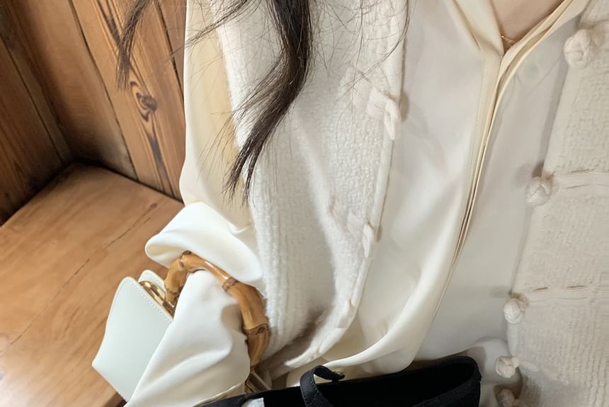 Faux Fabric Jane Mary Flats Pearl