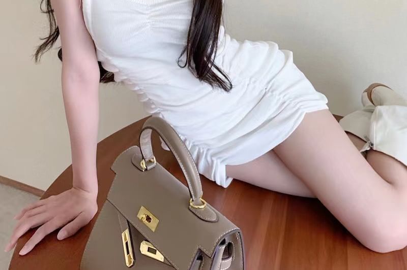 Bodycon Mini Dress Plain Spaghetti Strap