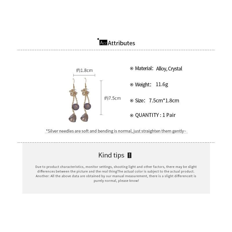 Bracelet Faux Earring Crystal / Dangle Choker