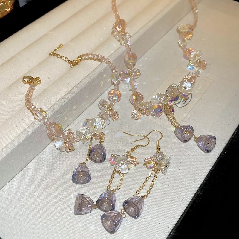 Bracelet Faux Earring Crystal / Dangle Choker