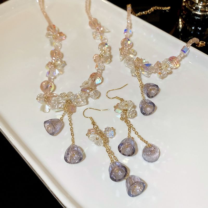 Bracelet Faux Earring Crystal / Dangle Choker