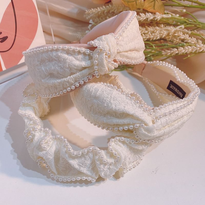 Band Pearl Head / Barrette Faux