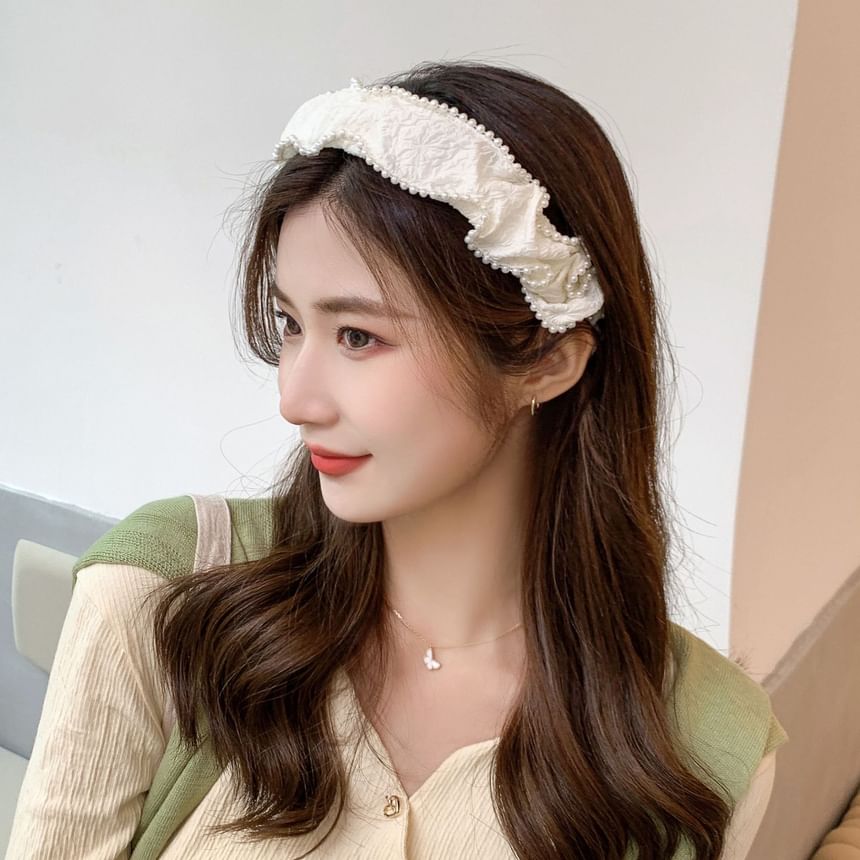 Band Pearl Head / Barrette Faux