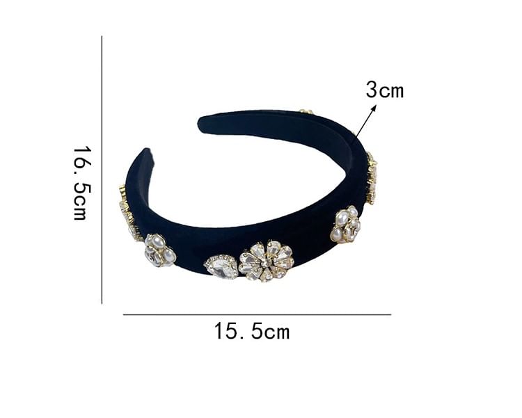 Hair Gemstones Rhinestone Band Flower