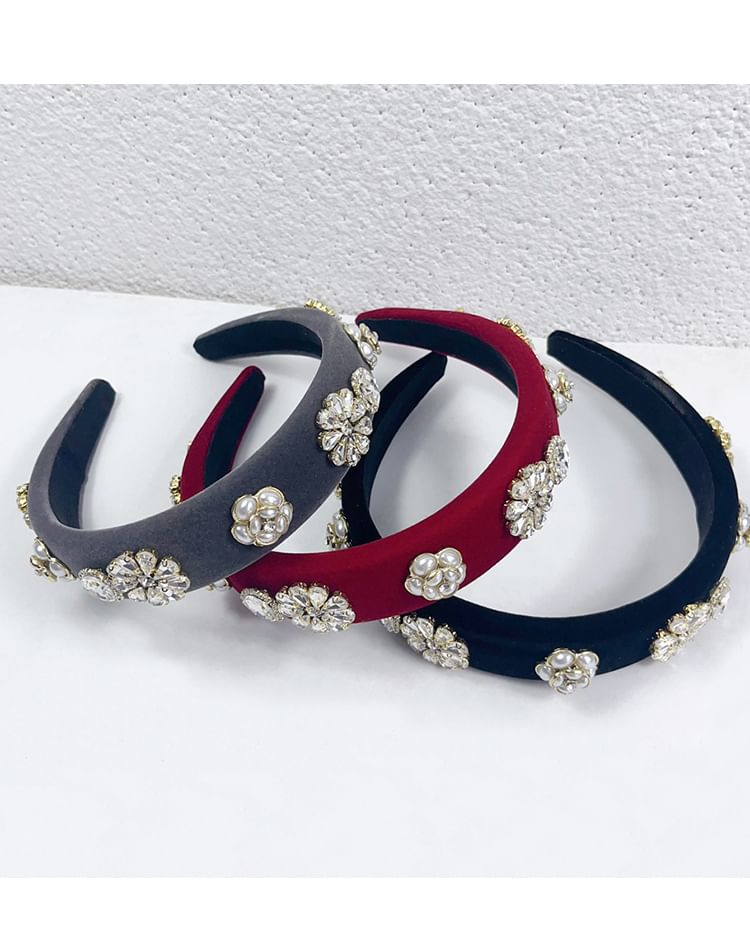 Hair Gemstones Rhinestone Band Flower