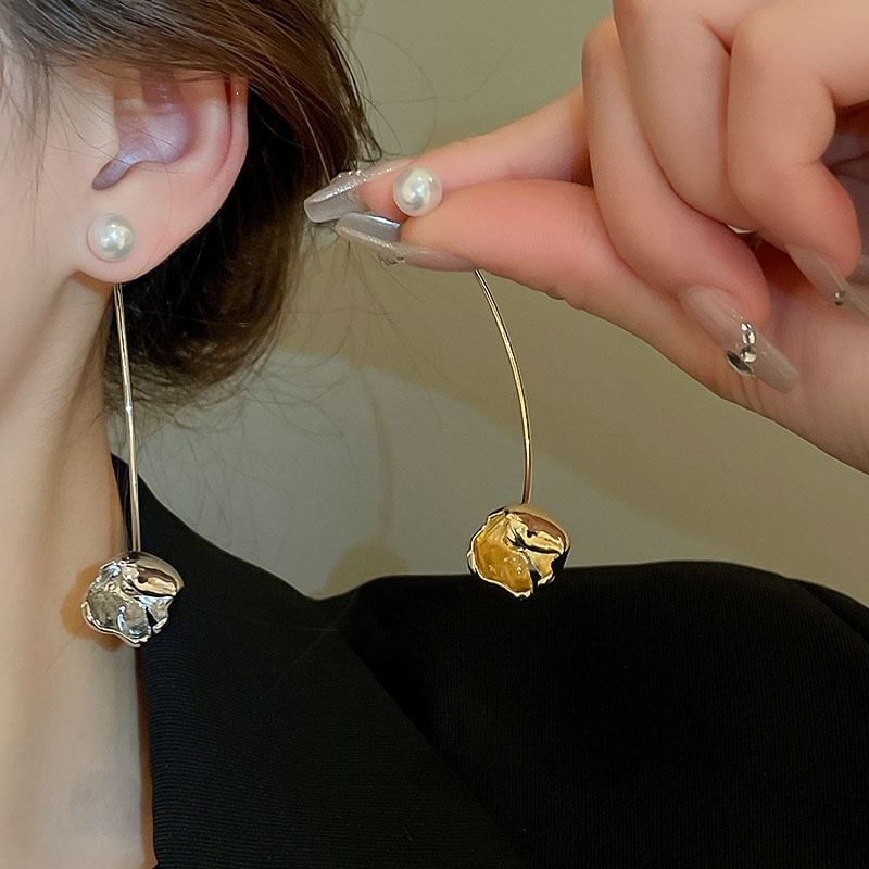 Pearl Alloy Floral Faux Dangle Earring