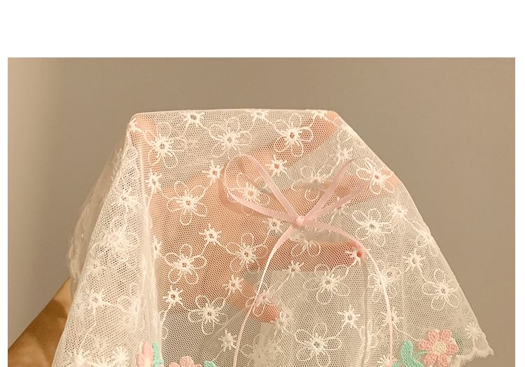 Flower Embroidered Bandana Lace