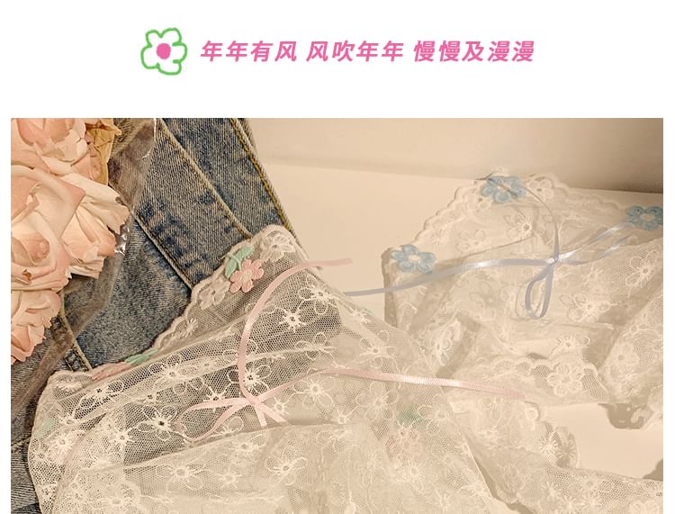 Flower Embroidered Bandana Lace