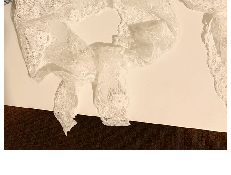 Flower Embroidered Bandana Lace