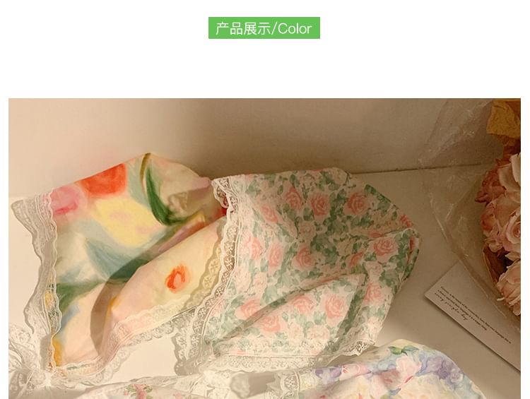 Designs) Print Lace Bandana Headband (Various Trim