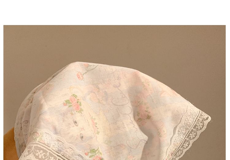 Designs) Print Lace Bandana Headband (Various Trim