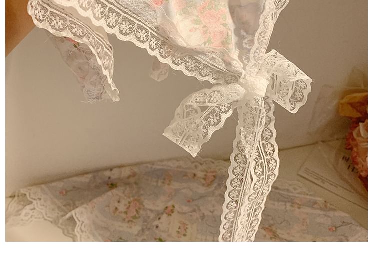 Designs) Print Lace Bandana Headband (Various Trim