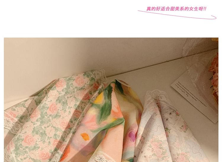 Designs) Print Lace Bandana Headband (Various Trim