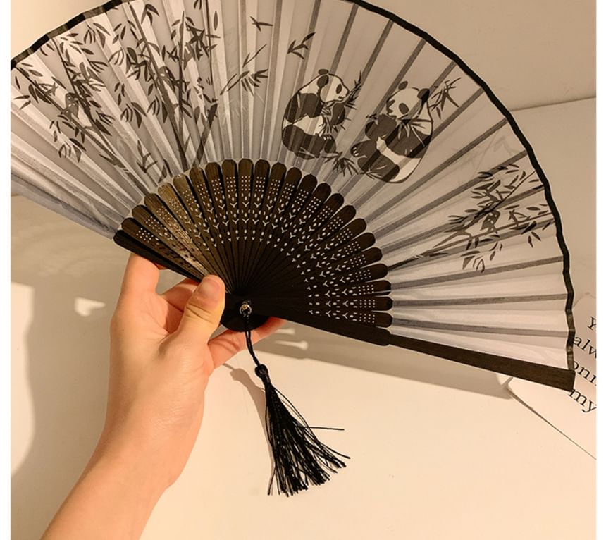Designs) Hand Foldable Bamboo Fan Print (Various