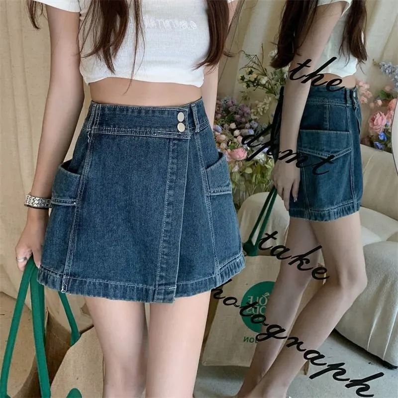 Waist Denim Skort High