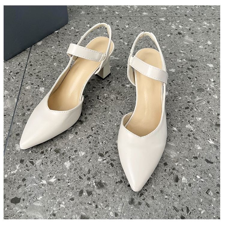 Slingback Heel High Sandals Plain
