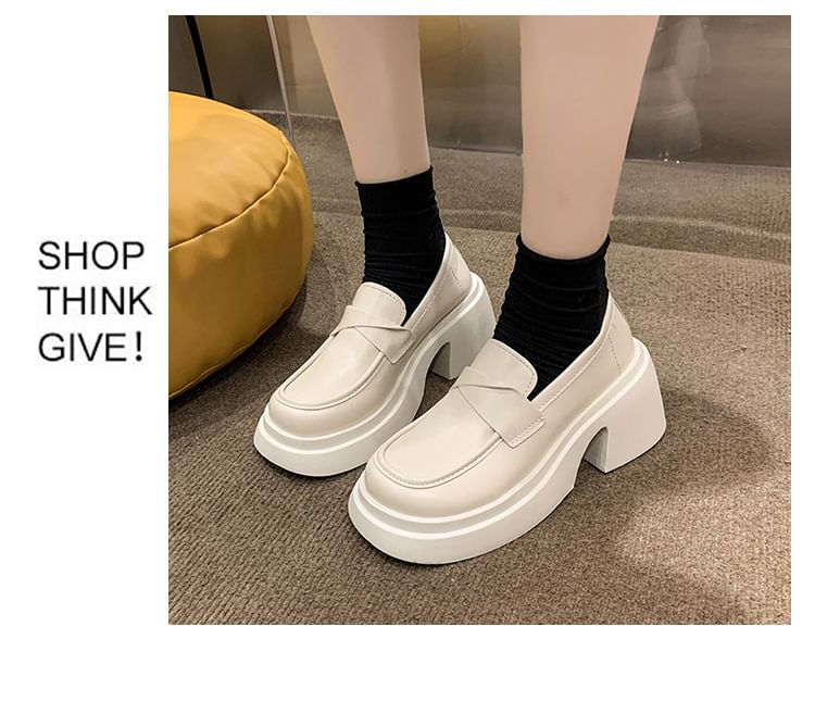 Plain Loafers Platform