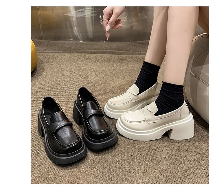 Plain Loafers Platform