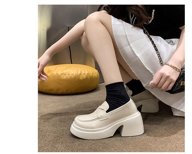 Plain Loafers Platform