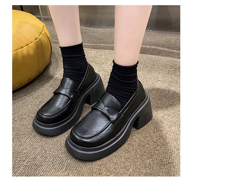Plain Loafers Platform