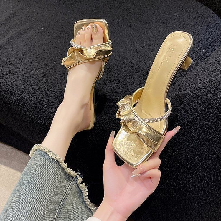 Sandals Ruffle Heel Slide Low