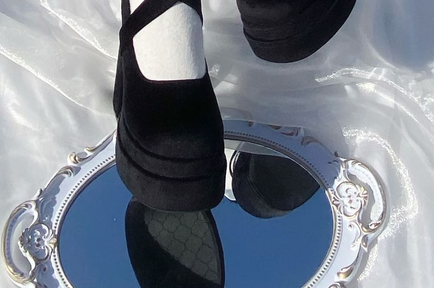 Sandals Block Heel Platform Up Lace