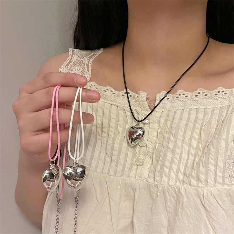 Heart Pendant Cord Necklace