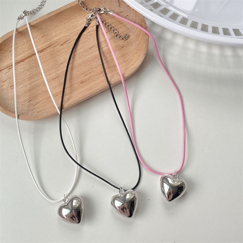 Heart Pendant Cord Necklace