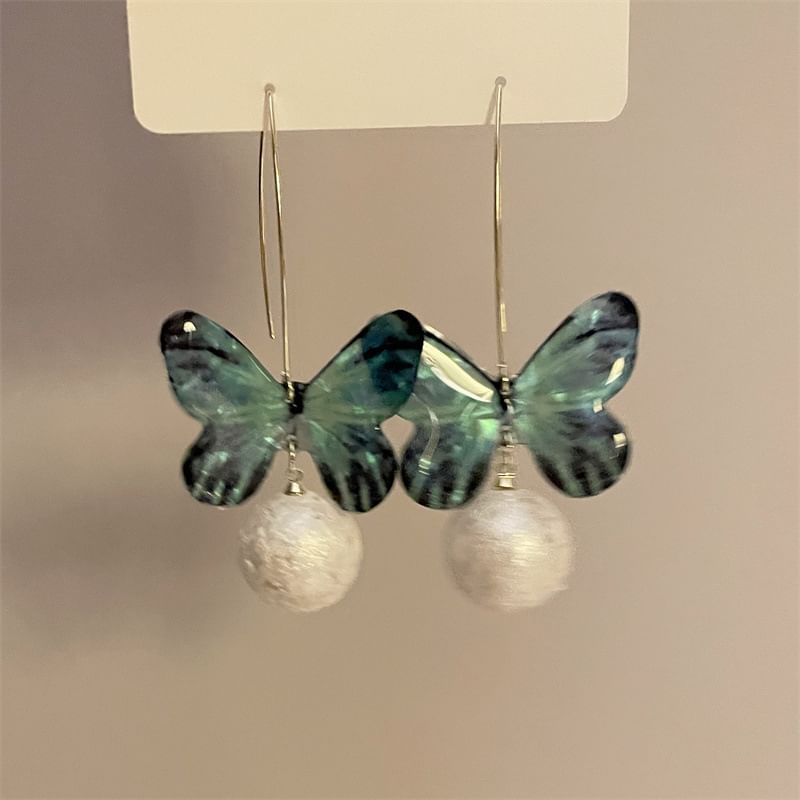 Earring Bead Hook Butterfly Drop