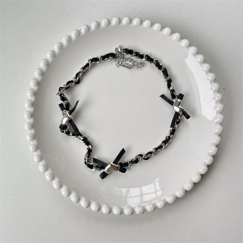 Bow Heart Necklace