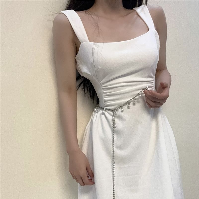 Chain Faux Fringed Pearl Belt Waist