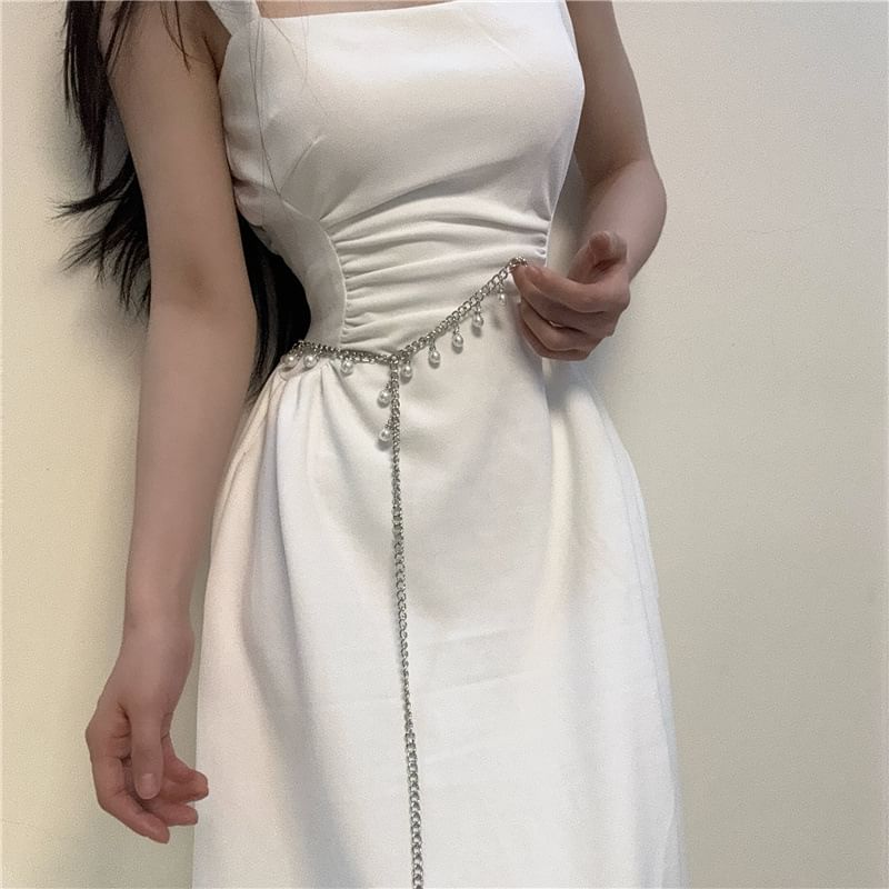 Chain Faux Fringed Pearl Belt Waist
