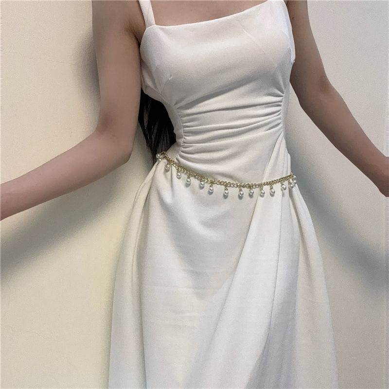 Chain Faux Fringed Pearl Belt Waist