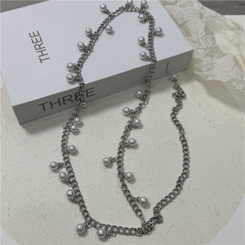 Chain Faux Fringed Pearl Belt Waist