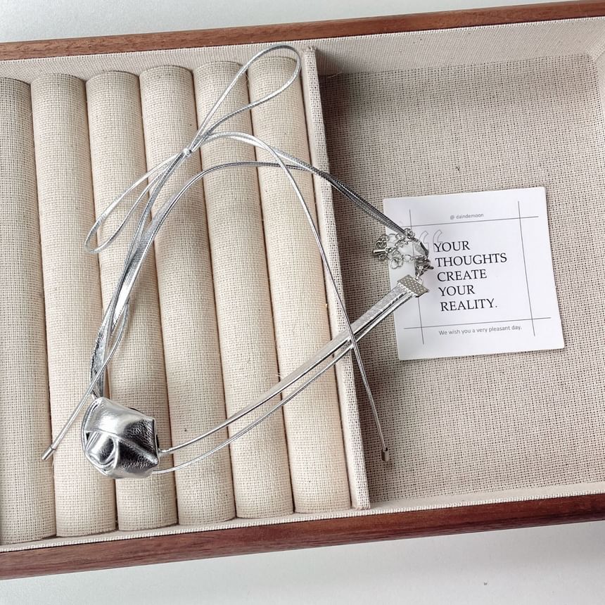 Leather Choker Faux Floral Layered Bow