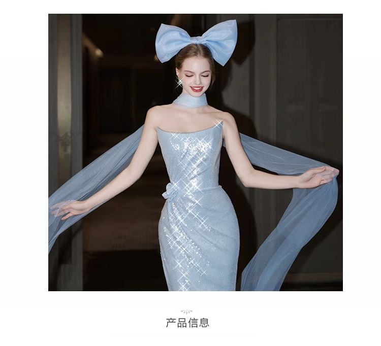 Gown Plaid Strapless Evening Mermaid