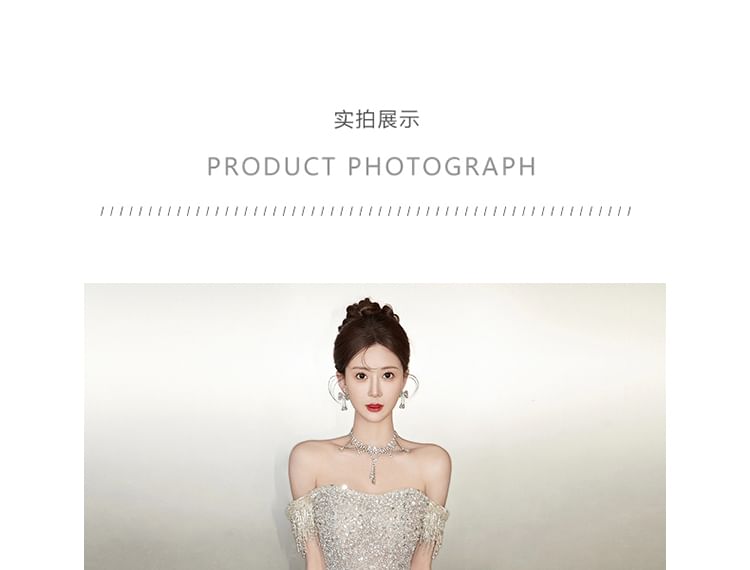 Evening Sequin Mermaid Gown Off-Shoulder