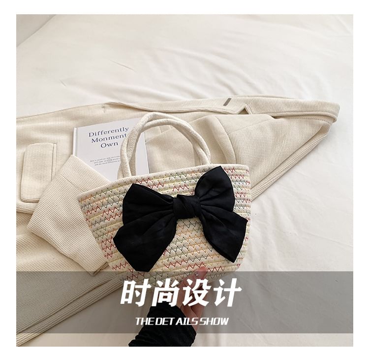 Woven Tote Bag Bow