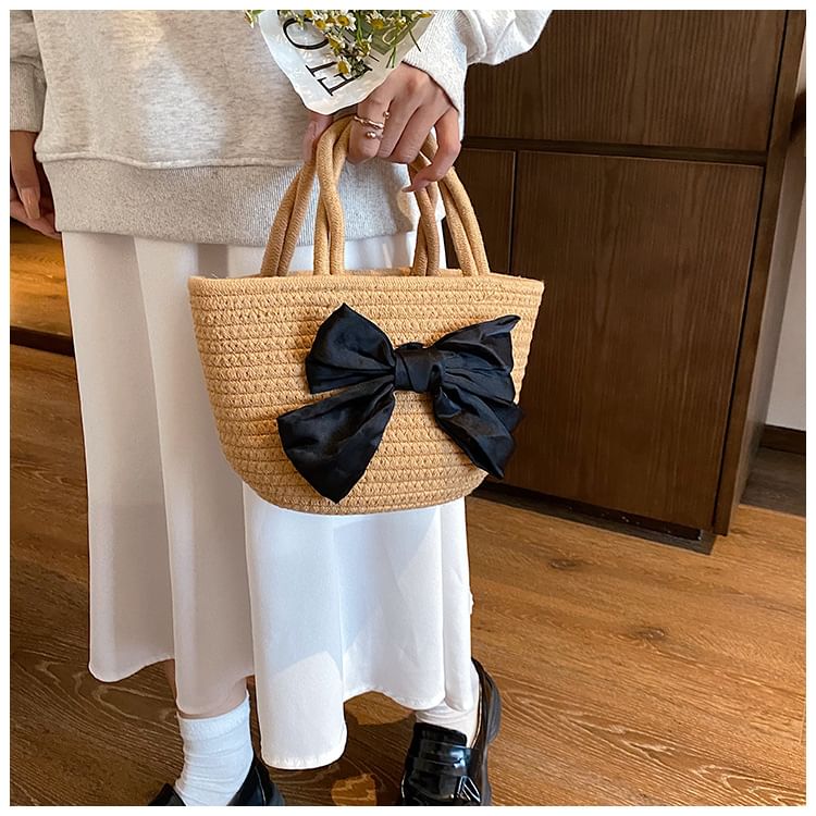 Woven Tote Bag Bow