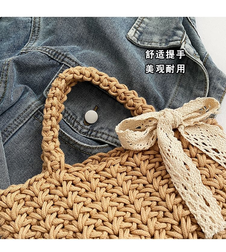 Bag Tote Woven Bow