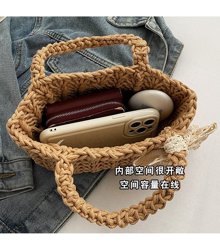 Bag Tote Woven Bow